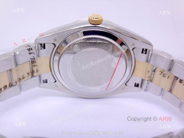 Rolex Datejust Diamond Dial 2-Tone Oyster Black Face Replica Watch 40mm 2