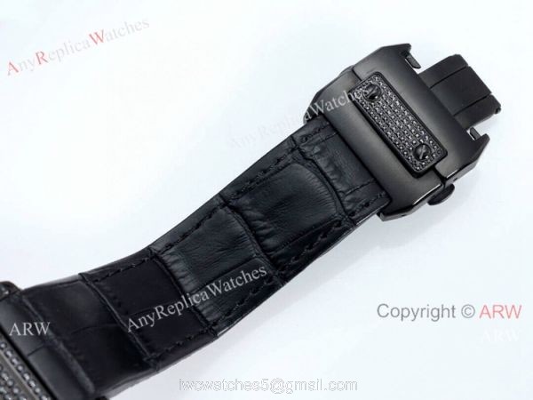 AAA Replica Cartier Santos Black Diamond Watch Automatic 2