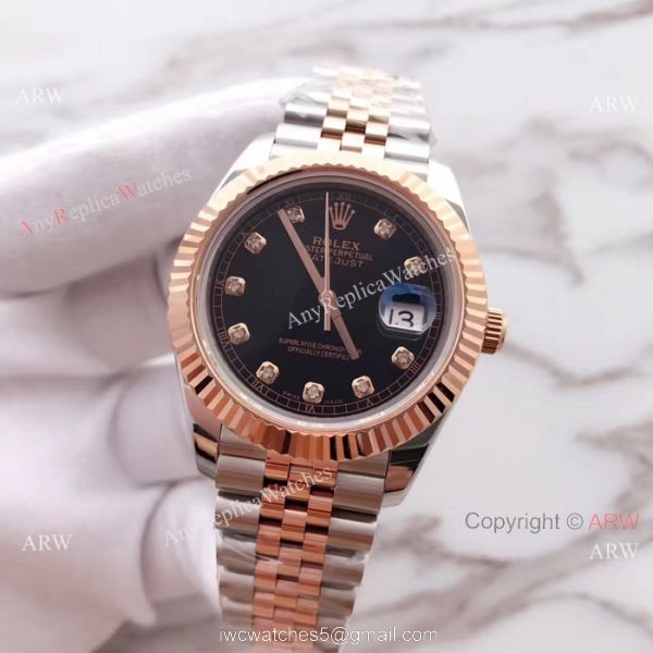 (EW) Rolex Datejust II 41mm 3255 Black Diamond Face Watch Best AAA Replica Watches China?Dealer 2