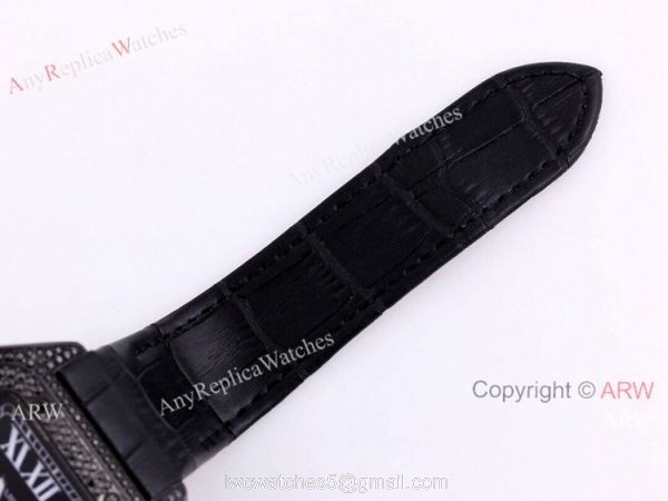 Cartier Santos Black Diamond White Dial 45mm Watch VK Chronograph 2