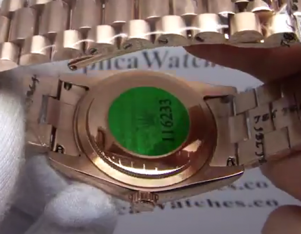Rolex Datejust Replica Watch Rose Gold Presidential White MOP Dial 2