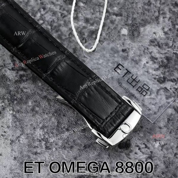 Swiss ETA 8800 Movement Omega Seamaster Superluminova Leather Strap Watch 2