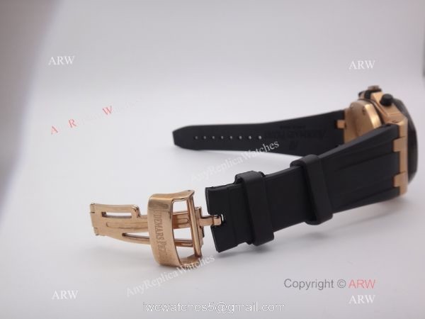 Audemars Piguet Replica Royal Oak Replica Watch Rose Gold &038; Black Rubber Straps 2