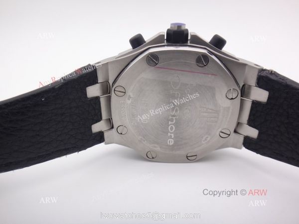 Replica Audemars Piguet Watches For Sale Royal Oak Offshore Black Leather Band Watch 2