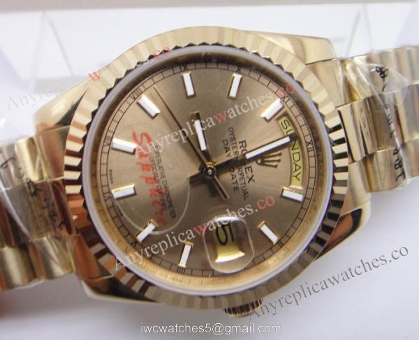 1:1 Copy Rolex Day-Date Full Yellow Gold Mens Watch High Quality 2