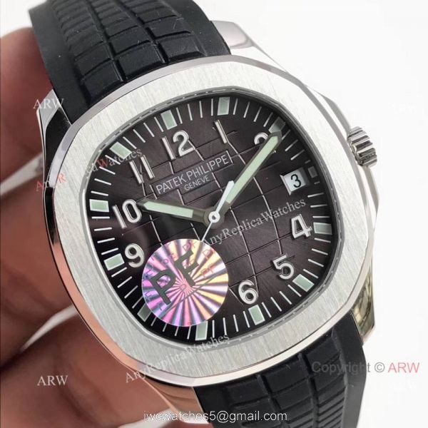 Copy Swiss Cal 324 Patek Philippe Aquanaut Grey Dial Watch 2