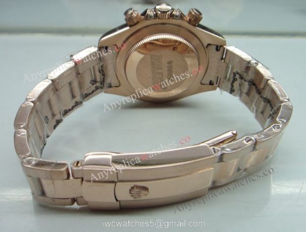 Replica Rolex Daytona Rainbow Watch Rose Gold Diamond Bezel Sapphire glass 2