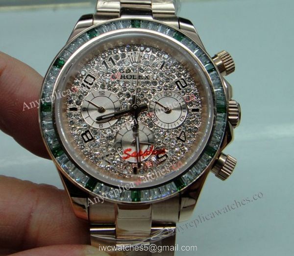 Rolex Daytona Rose Gold Watch Fake Rolex with Diamond Bezel 40mm Watch 2