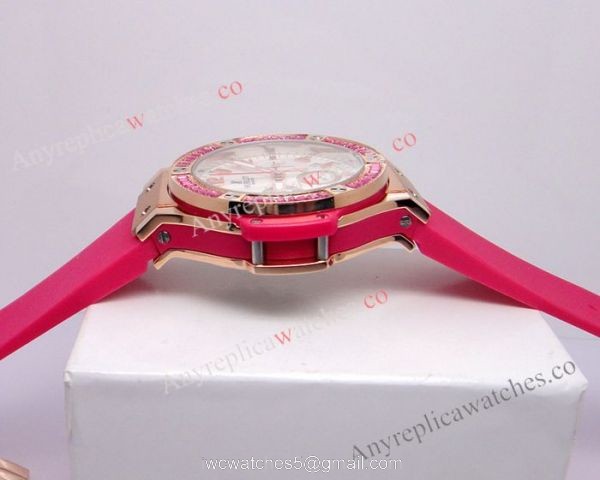 Replica Hublot Big Bang Pink Diamond Watch For Ladies 2