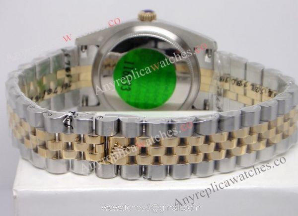 Replica Rolex Datejust Diamond Dial Blue Face 2-Tone Watch For Men 2