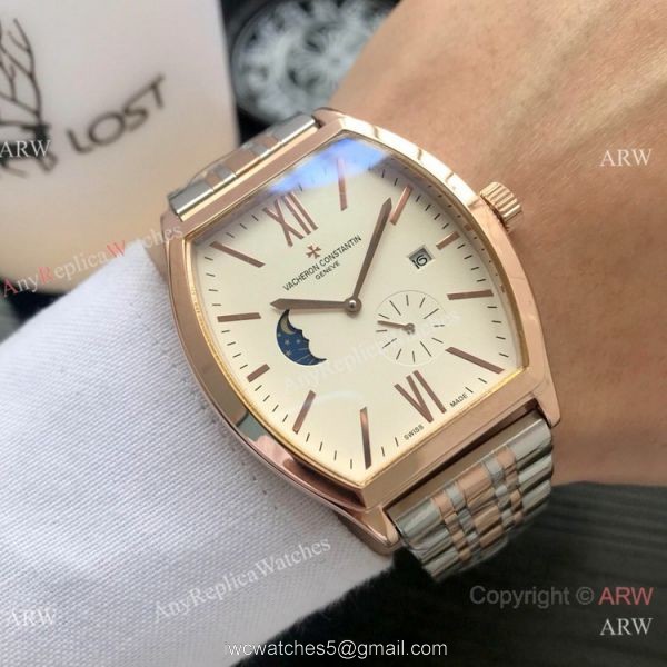 Replica Vacheron Constantin Malte Moonphase SS White Dial watch Wholesale 2