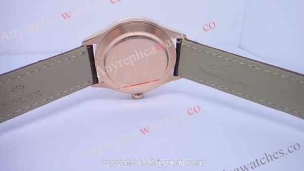 Rolex Cellini DUAL TIME Rose Gold Case White Face Copy Watch 2