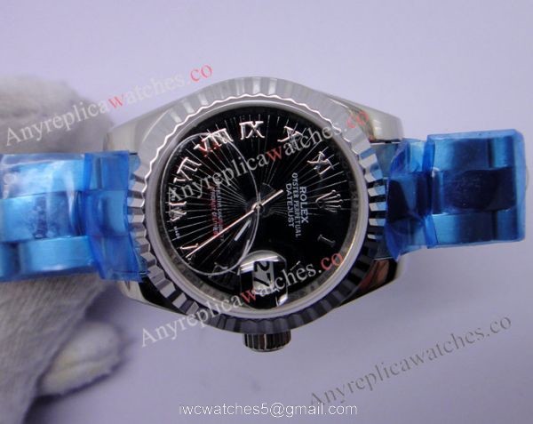 Replica Rolex Datejust Men Watch SS Black Sunburst Dial 2