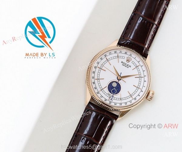 SWISS Rolex Cellini Moonphase Replica Watch Rose Gold 3195 2