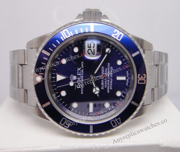 Swiss ETA Movement Rolex Blue Face Submariner 16610 Watch Classic Model 2