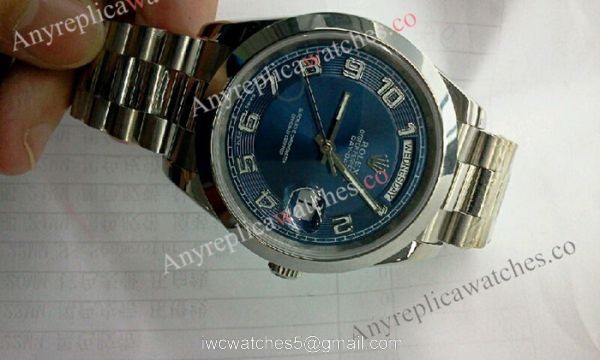 Best Replica Rolex Presidential Day-date II Watch Blue Arabic 41mm 2