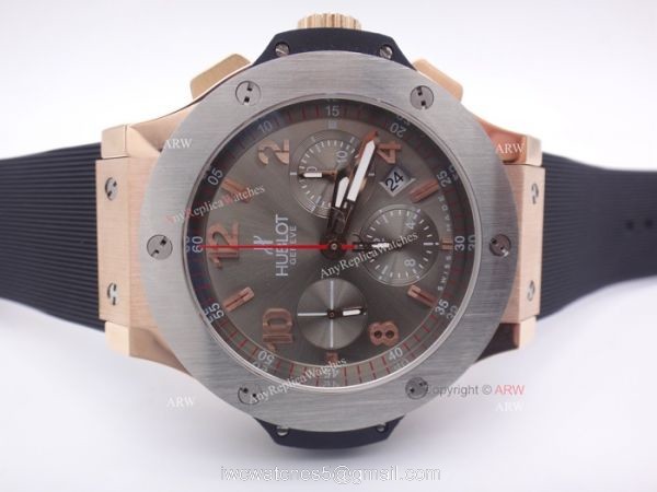 Swiss Grade 7750 Hublot Big Bang Cappuccino Rose Gold Grey Dial Replica Watches 2