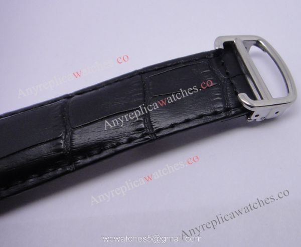 Cartier Calibre Divers Watch: SS White Dial Black Leather Replica Watch 2
