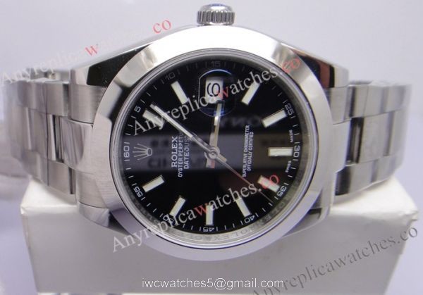NEW UPGRADED Rolex Datejust 41 Black Replica Watch SS Oyster Face 2