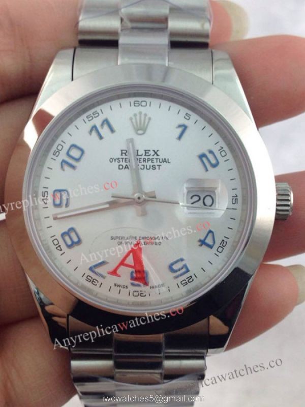 Rolex Datejust II 41mm SS Watch Silver Blue Arabic Swiss Replica 2