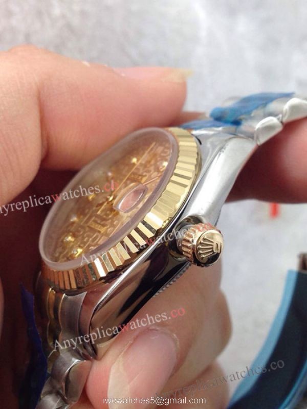 Clone Rolex Datejust 2-Tone Gold Micro Face 31mm Watch 2