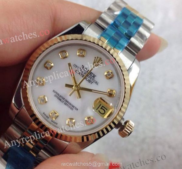 Copy Rolex 2-Tone Datejust Gold Watch 31mm High Quality 2