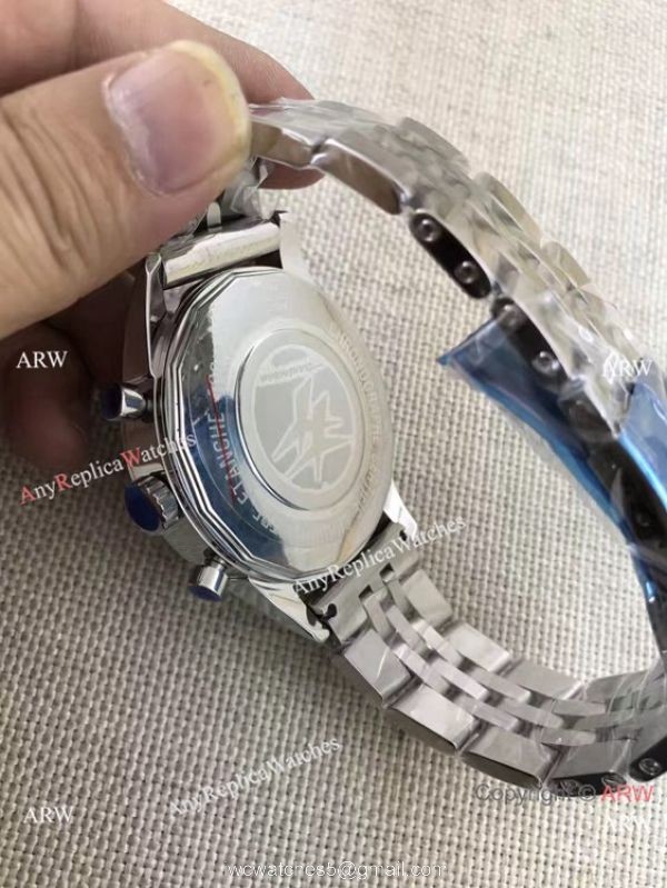 Breitling Transocean Blue Dial Chronograph Replica Watch Stainless Steel 2