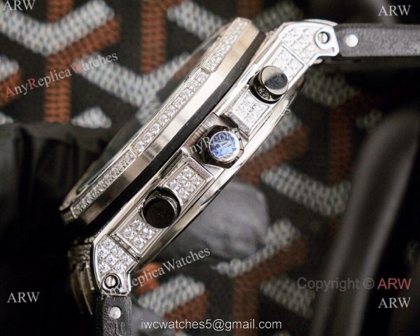 Knockoff Audemars Piguet Royal Oak Offshore Watch Iced Out White Face 2