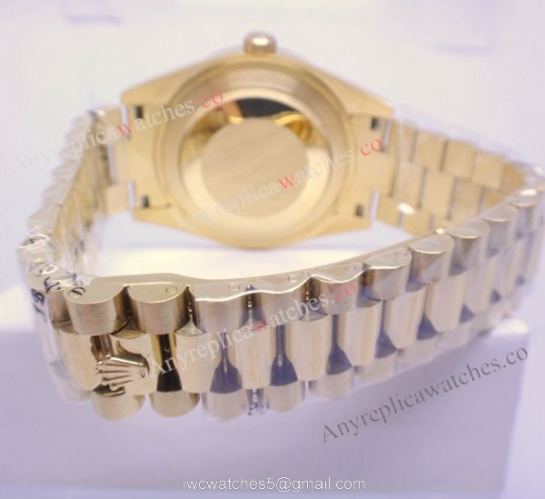 High Quality Replica Yellow Gold Rolex Day-Date II Watch 41mm Gold Dial 2
