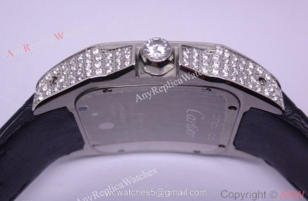 Cartier Santos 100 Diamond Watch Swiss Grade Replica 2