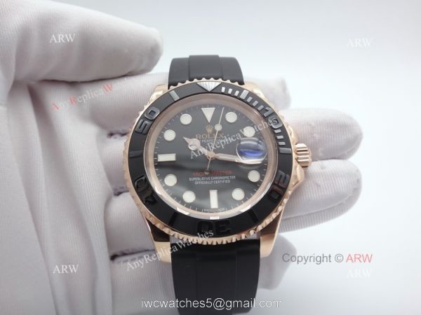 New Yachtmaster Replica Rolex Watch 116655 Rose Gold rubber watch Hot Sale 2