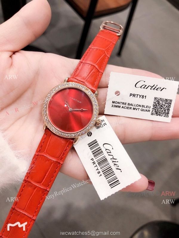 Cartier Rose Gold Green Dial 33mm Watch Swiss Quality Cartier Watch Lady 2