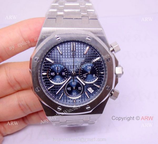 Fake Audemars Piguet For Sale Royal Oak Chronograph Blue Face Watch 2