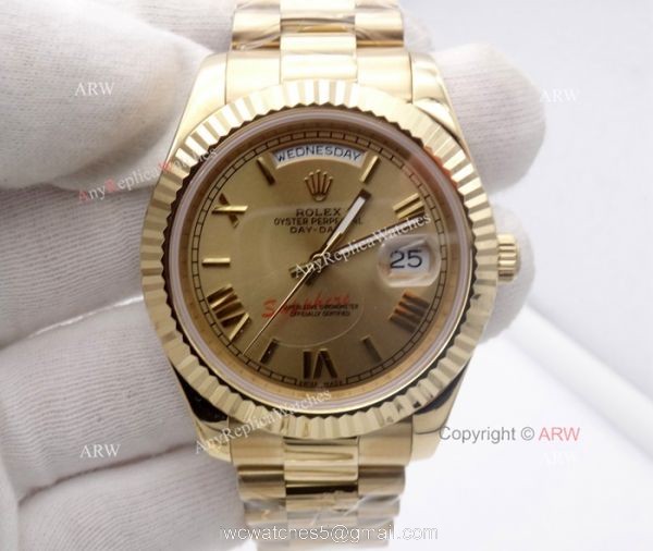 New High Quality Replica Rolex Day-Date President Band Gold Dial 40mm Watch 2
