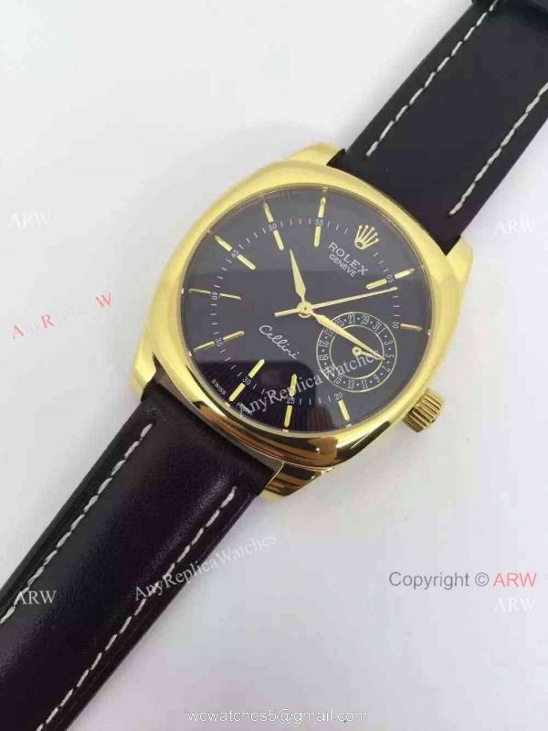 Swiss Grade Rolex Cellini watch Yellow Gold Rolex Geneve Fake Watch 2