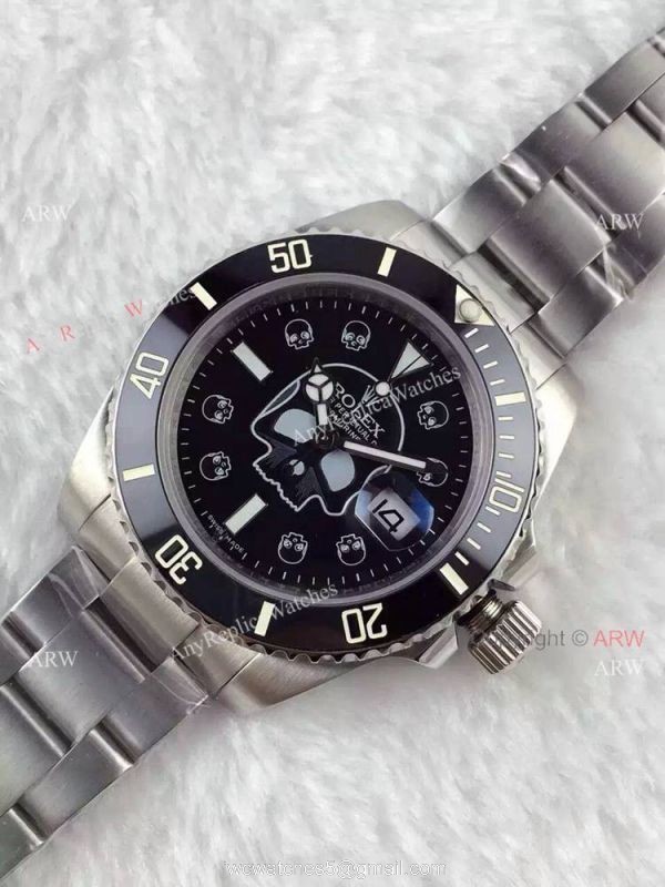 High Quality Rolex Submariner Date Black Ceramic Watch: Rolex Skull Watch 2