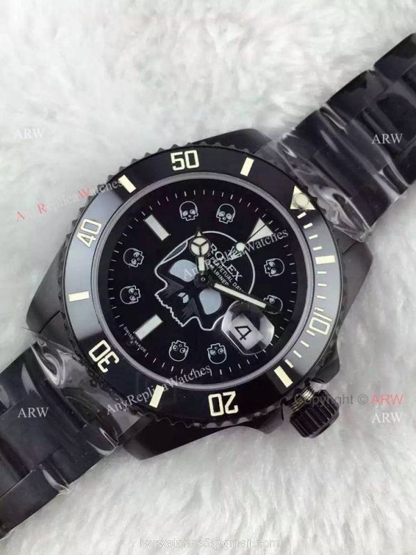 All Black Rolex Mastermind Submariner Watch: Rolex Skull Watch 2