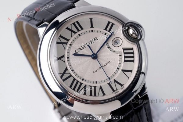 1-1 Best Edition AF Factory Ballon Bleu Cartier Leather Strap Watch 42mm 2