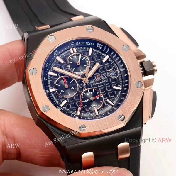 Japan Grade Audemars Piguet Royal Oak Offshore Replica Wristwatch Rose Gold Black Rubber 2