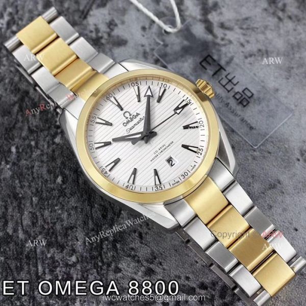 ET V4 Swiss ETA 8800 Omega Seamaster Superluminova 2 Tone Watch 2