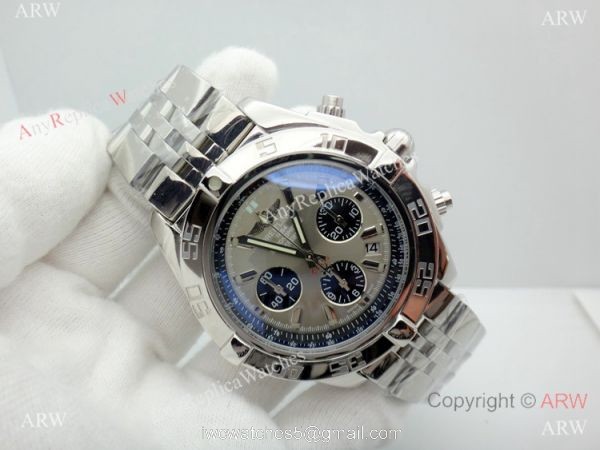 Breitling Chronomat B01 Stainless Steel Replica Watch Gray Dial 2