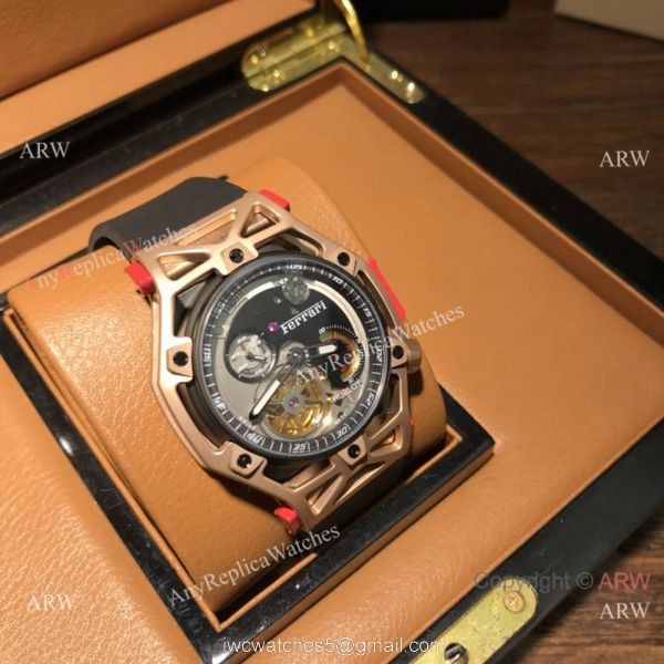 Swiss Copy Hublot Techframe Ferrari 70th Anniversary Watch SS Skeleton Case 2