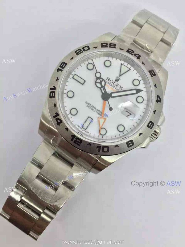NEW UPGRADED Replica Rolex Explorer II 42mm White Face Noob Factory 2836 2