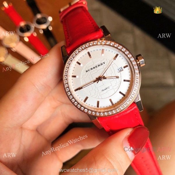 Best Quality Burberry Women Quartz Watches Rose Gold White 2