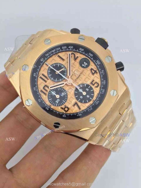 Knockoff Audemars Piguet Rose Gold Watch / Rose Gold Dial Swiss Grade 2