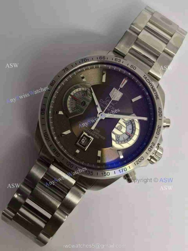Swiss Grade One Tag Heuer Grand Carrera Calibre 17 RS3 Watch Stainless Steel Coffee surface 2