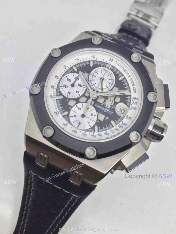 Replica Swiss Audemars Piguet Royal Oak Ruben Barrichello Watch Black Leather 2