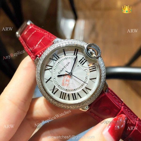 Copy Ballon Bleu de Cartier Watch Lady 36mm Diamond Bezel 2