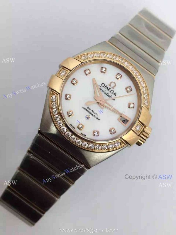 Replica Swiss Omega Constellation Watch Diamond Dial 2