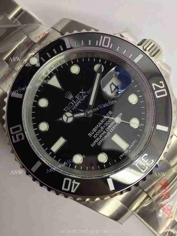 Swiss Replica Rolex Submariner ETA2836 Black Ceramic Watch / Noob Factory Watches 2